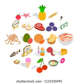 Grocery icons set. Cartoon set of 25 grocery vector icons for web isolated on white background