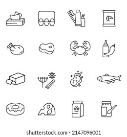 grocery icons set . grocery pack symbol vector elements for infographic web