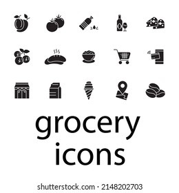 grocery icons set . grocery pack symbol vector elements for infographic web