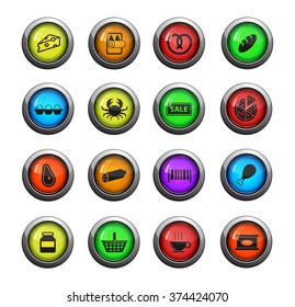Grocery icons set for web sites and user interface