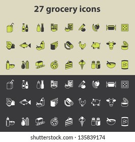 grocery icons vector set