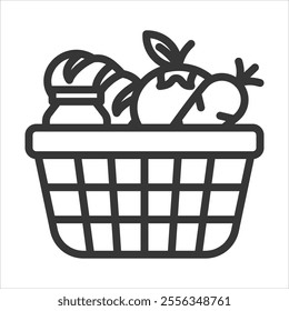 Grocery Item Outline Icon Vector Illustration