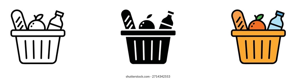 Grocery Items icon vector. healthy lifestyle and convenient shopping symbol. vector illustration.