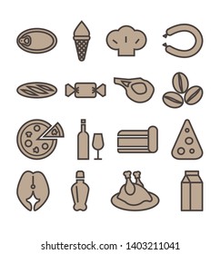 grocery items icons set. color vector illustration isolated on white background