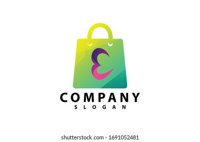 grocery letter logo design vector