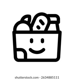 ícone da linha de supermercado. Ícone de vetor limpo e minimalista para sites, aplicativos móveis, apresentações e logotipos. Totalmente dimensionável e personalizável para qualquer projeto.
