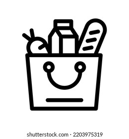 gráfico vectorial de ilustración de icono de línea de compras 