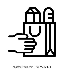 gráfico vectorial de ilustración de icono de línea de compras. Ilustración de elemento simple gráfico vectorial, adecuado para aplicaciones, sitios web y presentaciones aisladas en fondo blanco