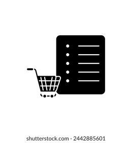 icono de línea de concepto de lista de compras. Ilustración de elemento simple. diseño de símbolo de esquema de concepto de lista de compras.