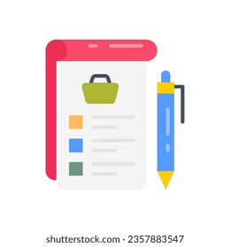 Grocery List icon in vector. Illustration