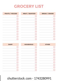 1,209 Grocery list template Images, Stock Photos & Vectors | Shutterstock