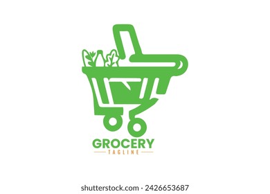 grocery logo design template vector 