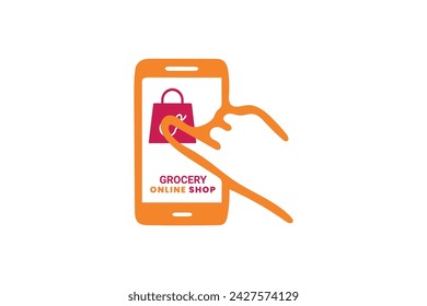 grocery logo design template vector 