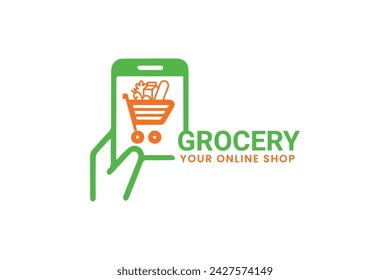 grocery logo design template vector 