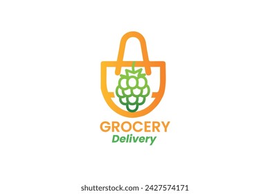 grocery logo design template vector 