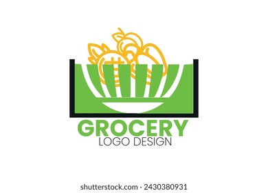 grocery logo design template vector