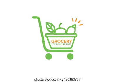 grocery logo design template vector