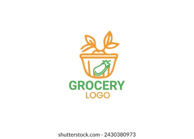 grocery logo design template vector