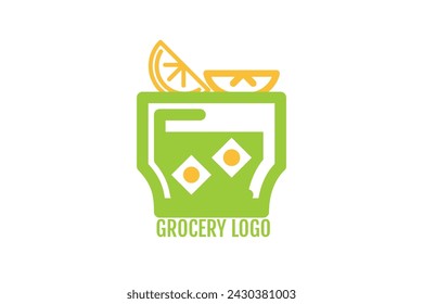 grocery logo design template vector