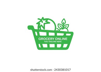 grocery logo design template vector