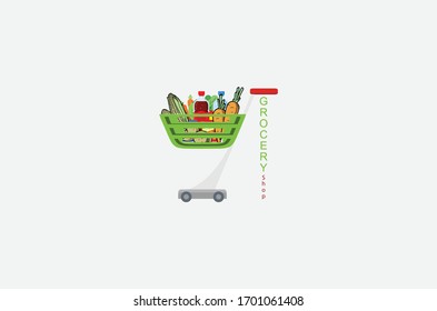 grocery logo design vector template