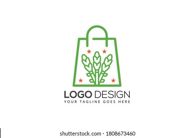 Grocery Logo Design Vector Template Liner Grocery Icon Design