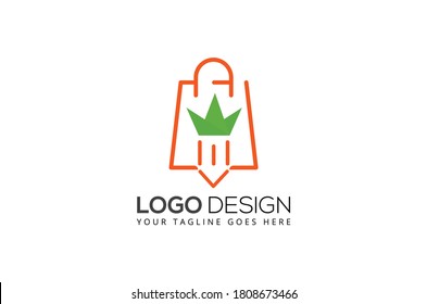 grocery logo design vector template liner grocery icon design