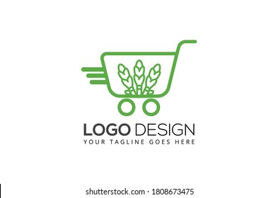 grocery logo design vector template liner grocery icon design