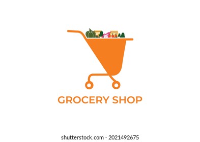 grocery logo design vector template