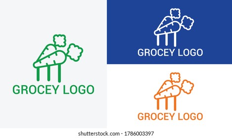 grocery logo. Linear grocery icon from Commerce outline collection. Thin line grocery icon isolated on white background. grocery trendy illustration