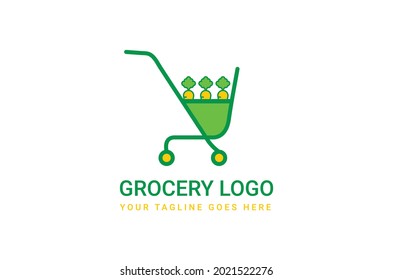 Grocery Logo Vector Template Design Eco Stock Vector (Royalty Free ...