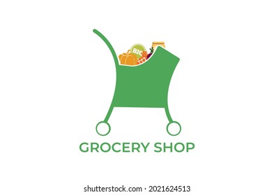 Grocery Logo Vector Template Design Eco Stock Vector (Royalty Free ...