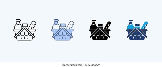 Vetor de Ilustração de Ícones Múltiplos do Grocery
