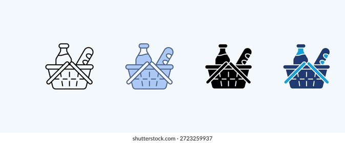 Vetor de Ilustração de Ícones Múltiplos do Grocery