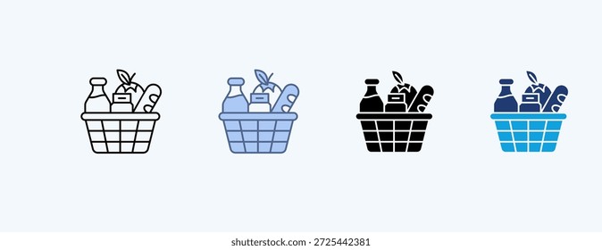 Vetor de Ilustração de Ícones Múltiplos do Grocery