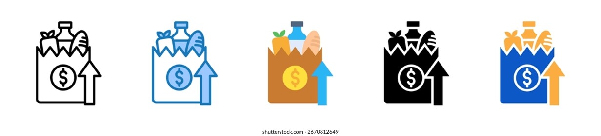 Grocery multiple style icons set design vector illustration.