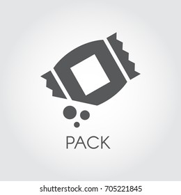 Grocery pack with abstract bulk ingredient - dry breakfast, pasta, rice, seasoning and other products. Culinary concept. Vector black logo