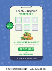 grocery or product poster for social media post template. vegetable sale home delivery poster template