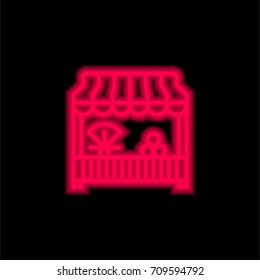 Grocery red glowing neon ui ux icon. Glowing sign logo vector