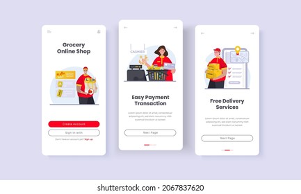 Grocery Shop Application On Onboard Screen Concept