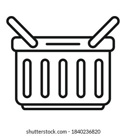 Grocery shop basket icon. Outline grocery shop basket vector icon for web design isolated on white background