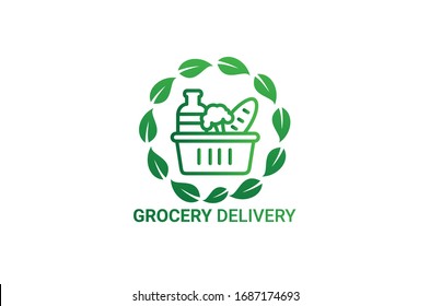 grocery shop logo design vector