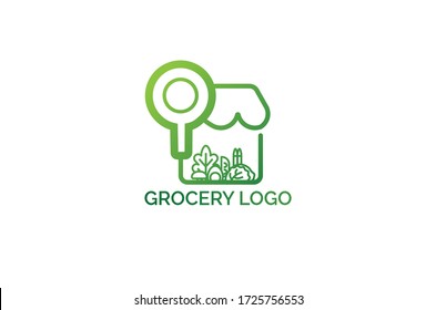Grocery shop logo design vector icon