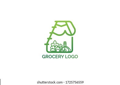 Grocery shop logo design vector icon