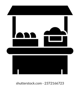 Grocery shop solid icon. Farm store vector illustration isolated on white. Market glyph style design, designed for web and app. Eps 10