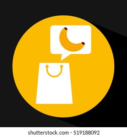 grocery shopping bag banana fruit design vector illustration eps 10