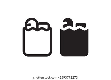 Grocery shopping bag icon set Vector