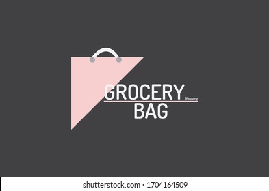 diseño del logotipo de la tienda y de la bolsa de compras plantilla vectorial