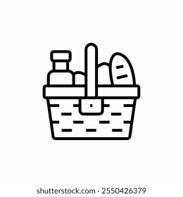 grocery shopping basket icon sign vector