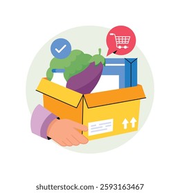 Grocery Shopping Hacks Concepts Style illustrations. EPS 10 File